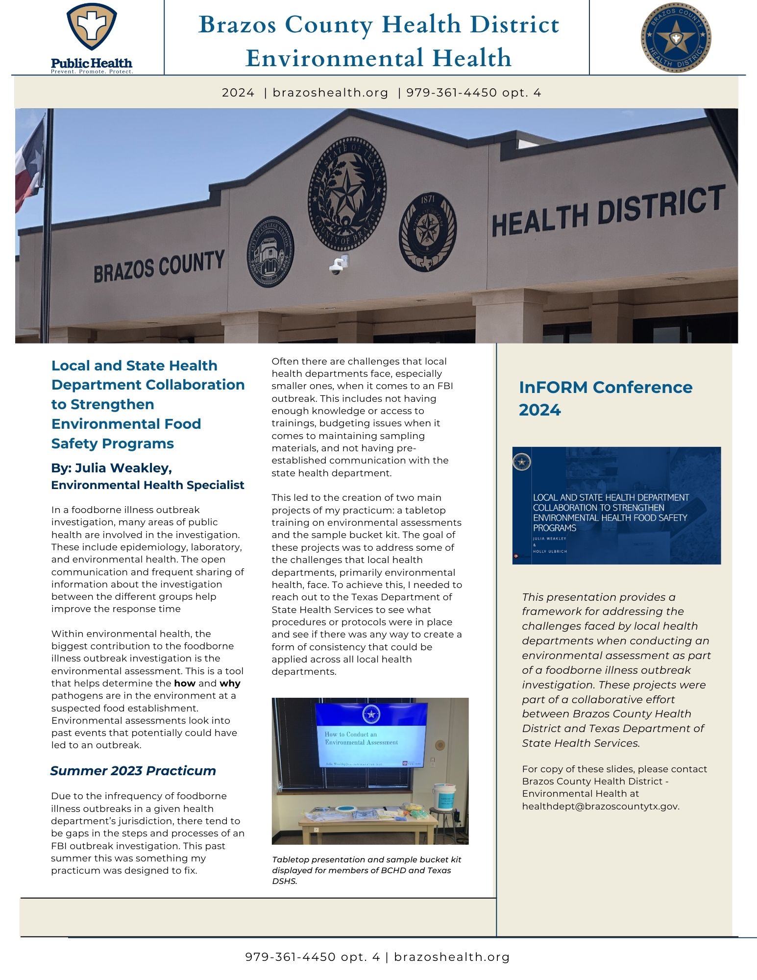 Brazos County Health District Environmental Health