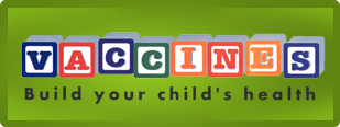 Vaccines illustration fo building blocks -- build up your child's health 